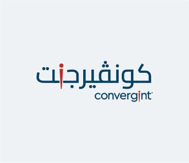 Convergint Arabic mark variation — reversed application on dark backgrounds