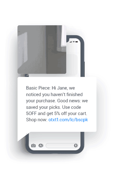 MMS Marketing of Basic Piece with a waving GIF to grab attention