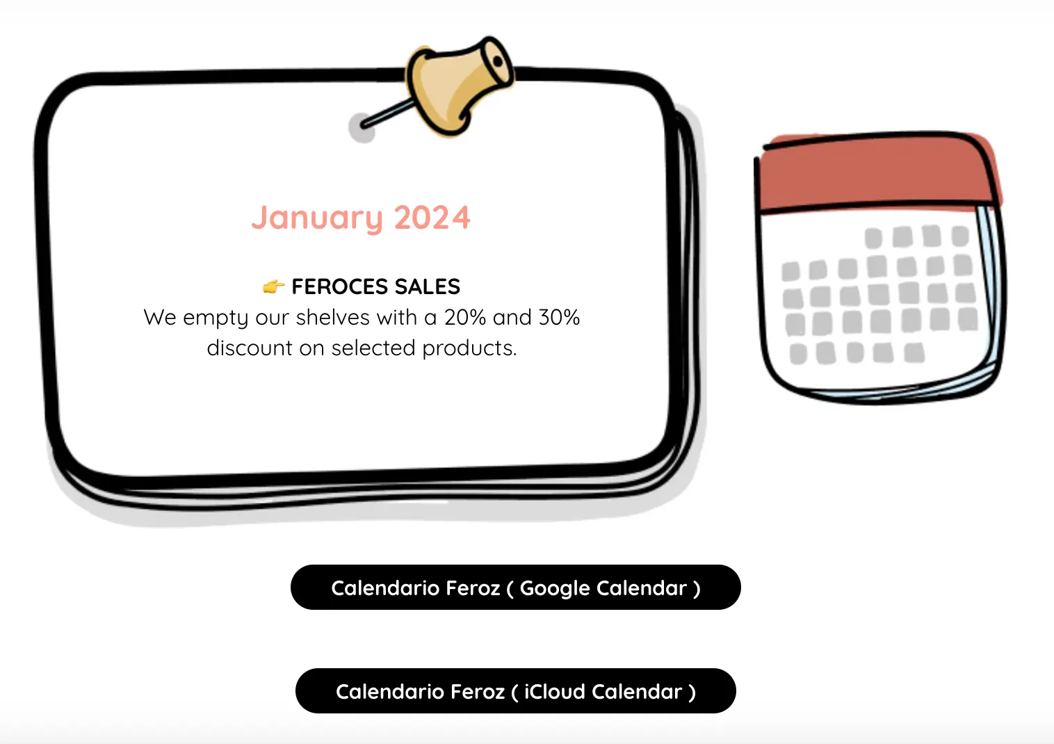 Zapato Feroz's sales calendar
