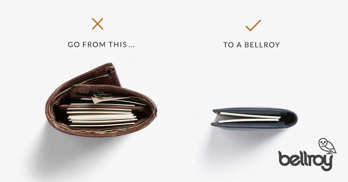 bellroy's slim your wallet campaign