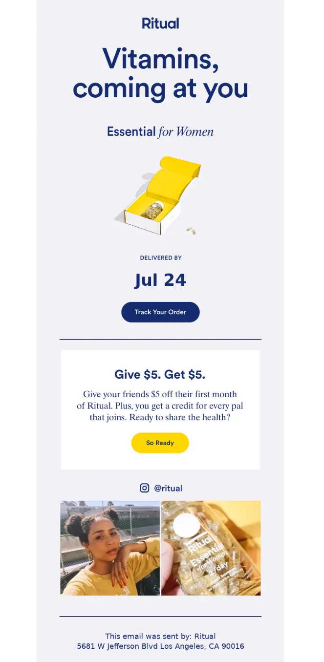 Ritual confirmation email