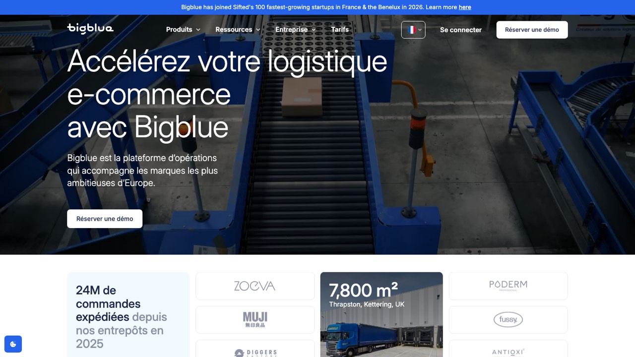 Aperçu du site officiel de Bigblue