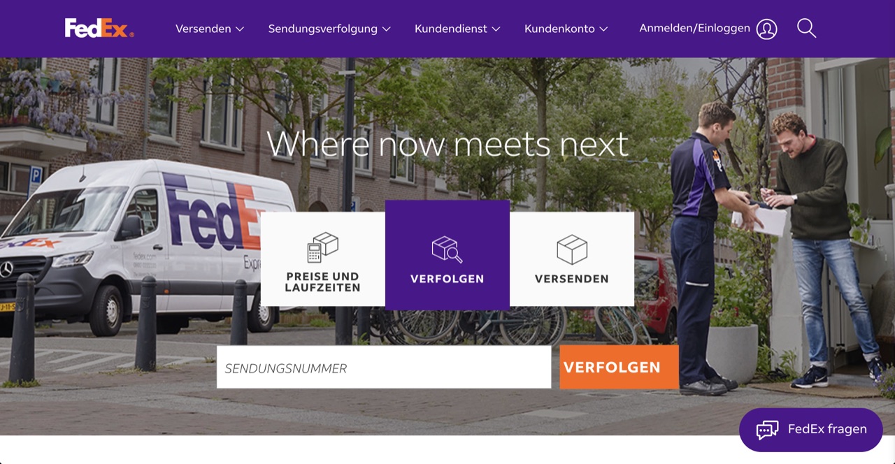 Offizielle Website von FedEx