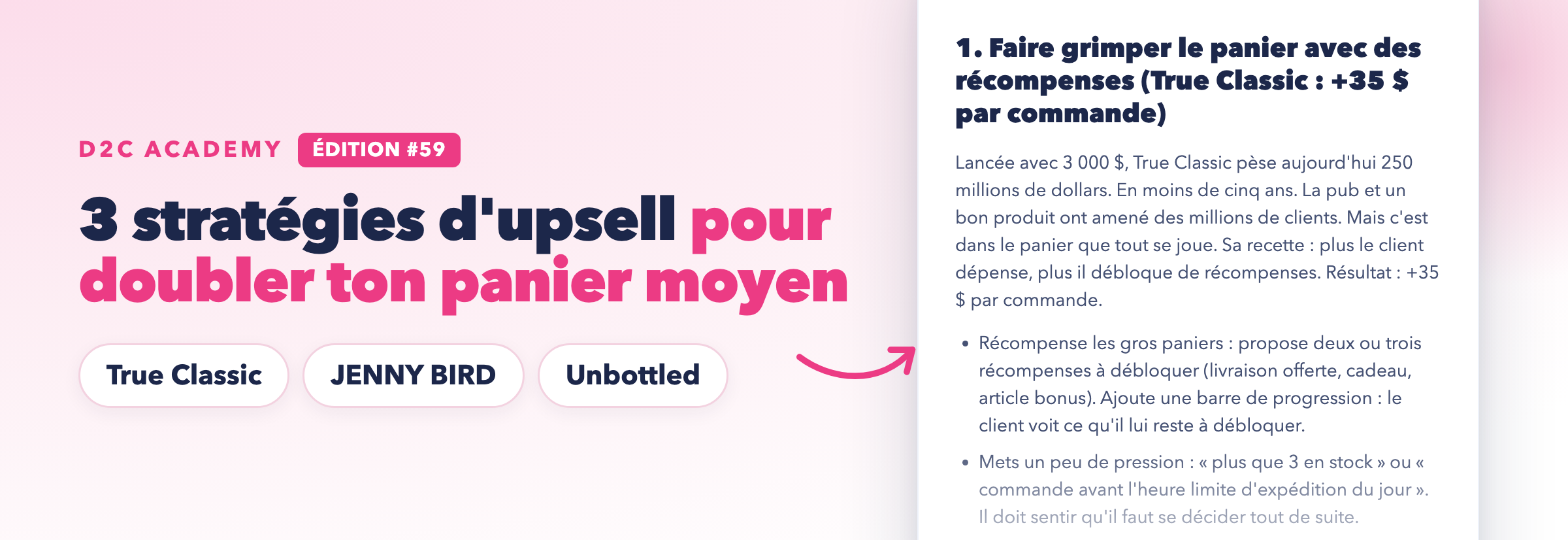 Newsletter #59 - 3 stratégies d'upsell pour doubler ton panier moyen