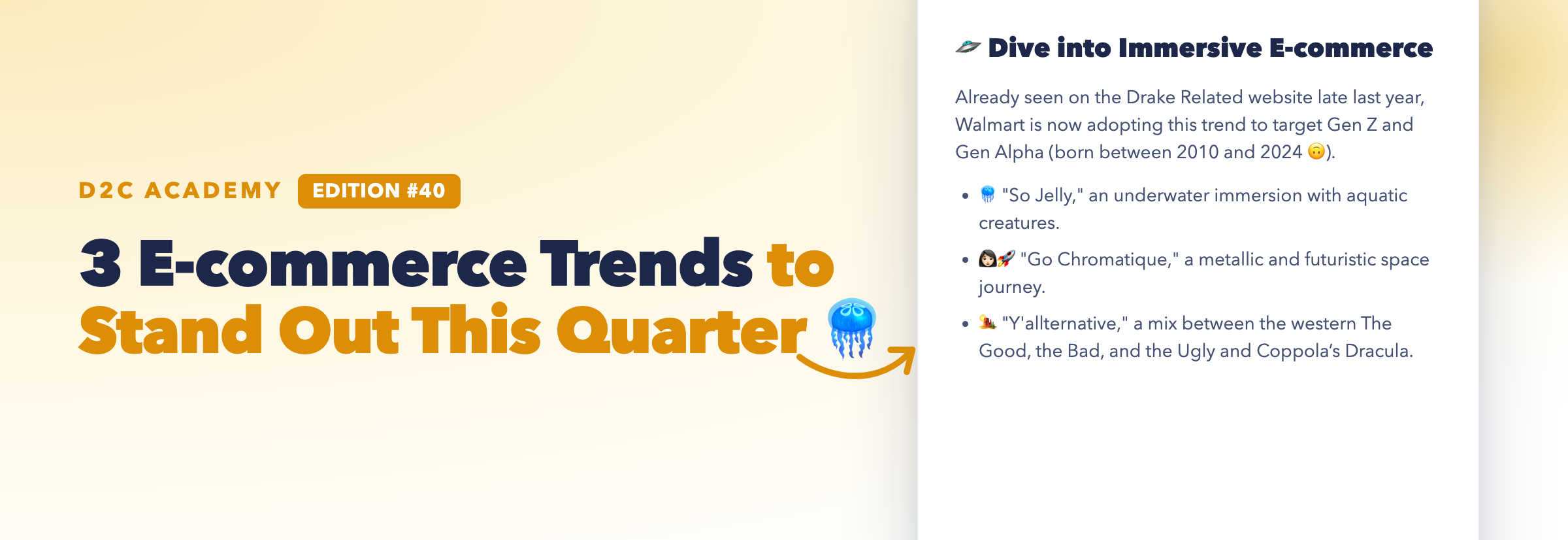 Newsletter #40 - 3 E-commerce Trends to Stand Out This Quarter 🪼