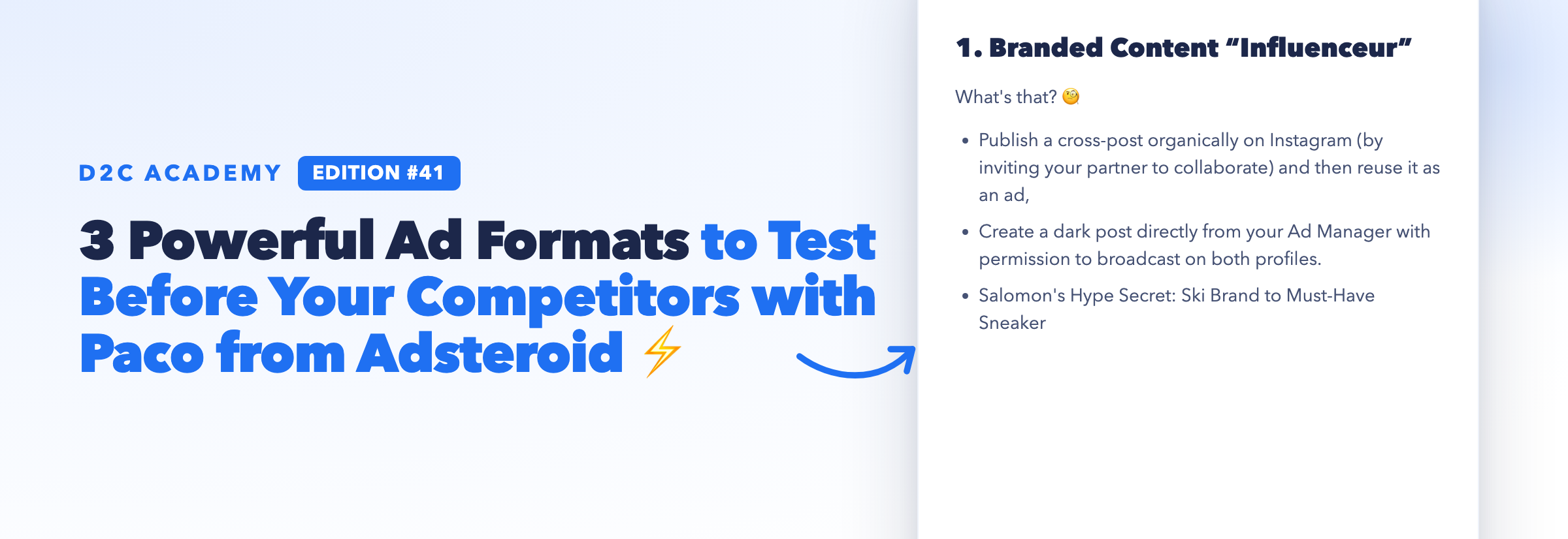Newsletter #41 - 3 Powerful Ad Formats to Test Before Your Competitors with Paco from Adsteroid ⚡️