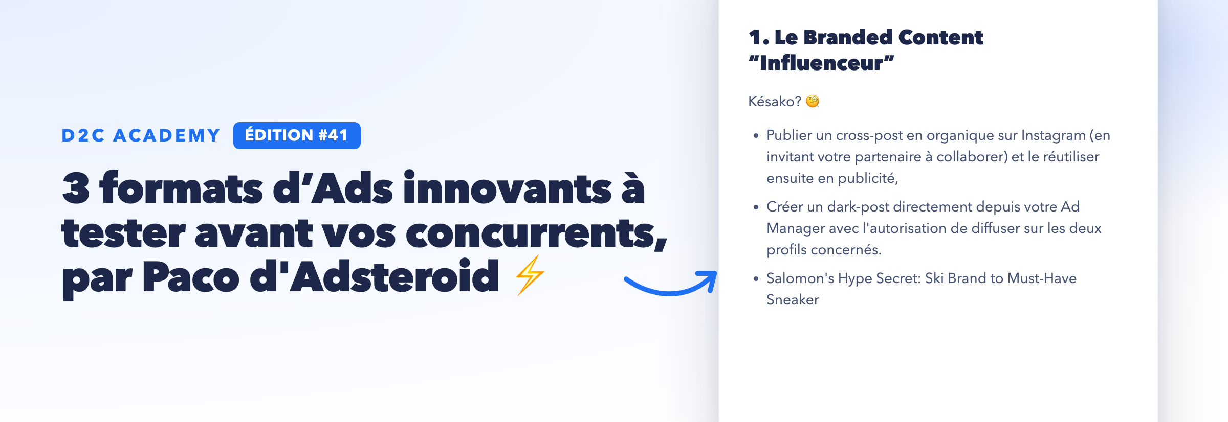 Newsletter #41 - 3 formats d’Ads innovants à tester avant vos concurrents, par Paco d'Adsteroid ⚡️