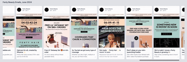 Ejemplo de la estrategia de newsletter de Fenty