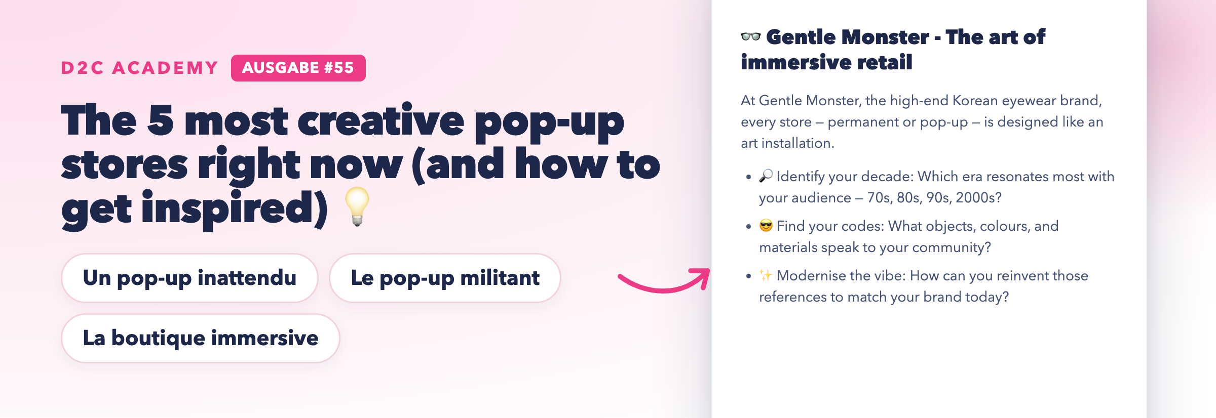 Newsletter #55 - The 5 most creative pop-up stores right now (and how to get inspired) 💡