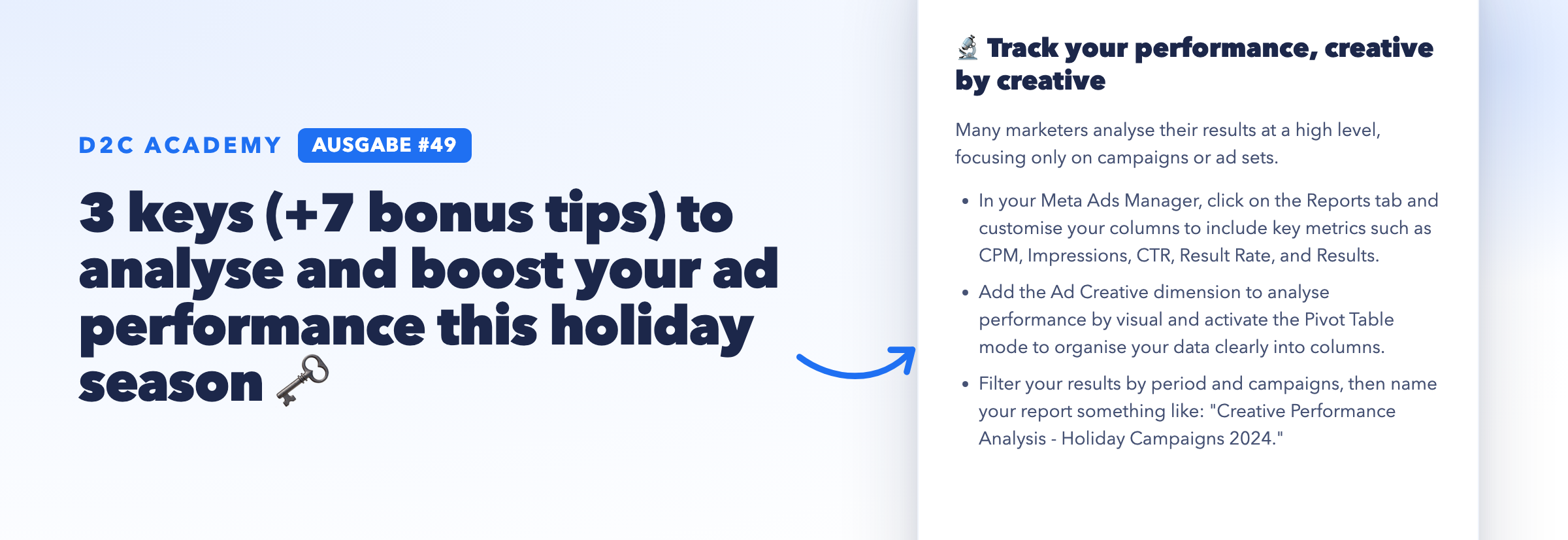 Newsletter #49 - 3 keys (+7 bonus tips) to analyse and boost your ad performance this holiday season 🗝️