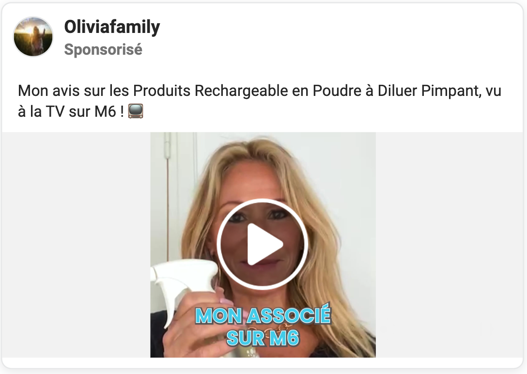 Exemple de la campagne de Pimpant et Olivia Family