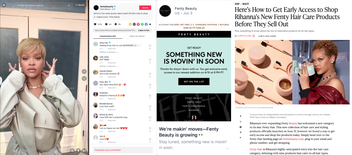 Example of the announcement on TikTok, in their newsletter, and in the press