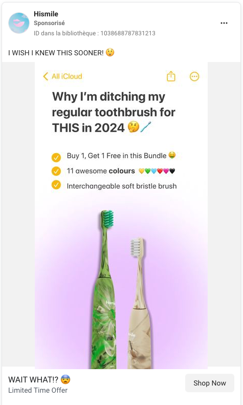 Hismile's iPhone Note Ads