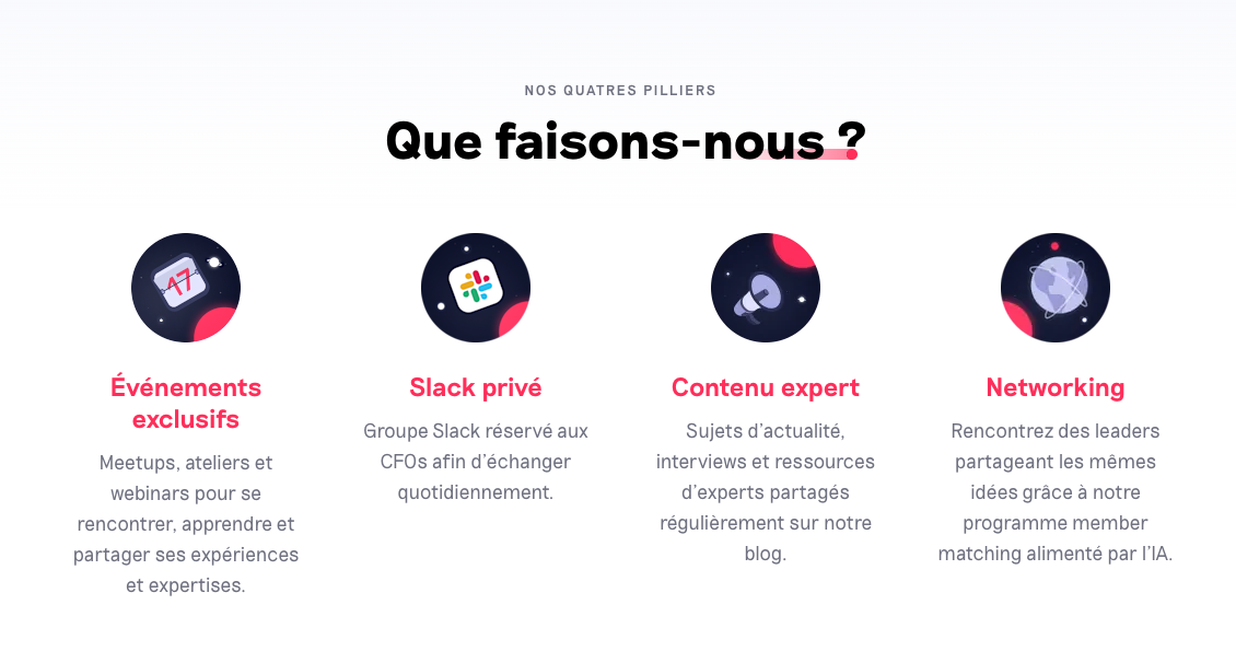 Exemple de la proposition de valeur de CFO connect