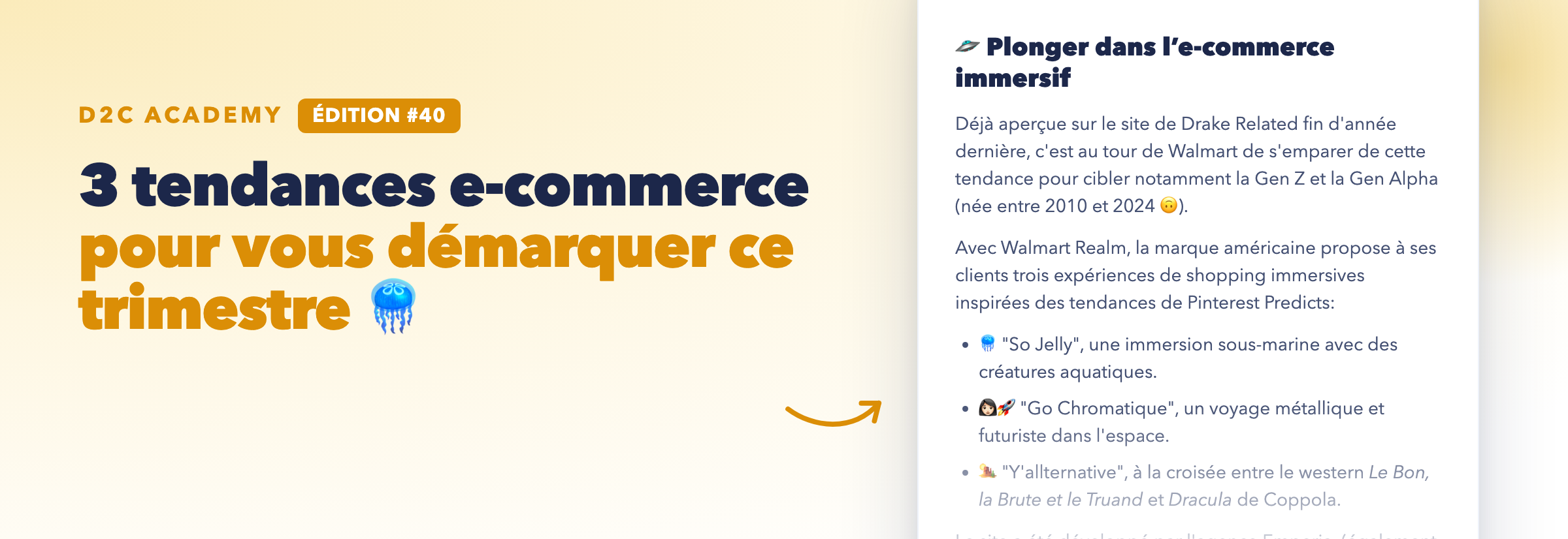 Newsletter #40 - 3 tendances e-commerce pour vous démarquer ce trimestre 🪼