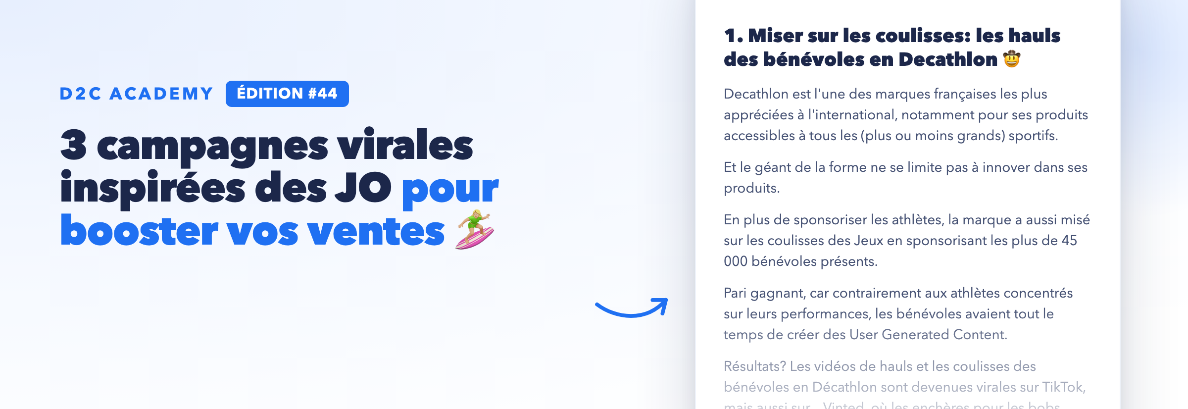 Newsletter #44 - 3 campagnes virales inspirées des JO pour booster vos ventes 🏄🏼♀️