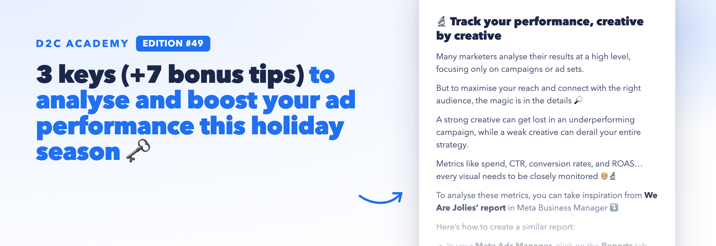 Newsletter #49 - 3 keys (+7 bonus tips) to analyse and boost your ad performance this holiday season 🗝️
