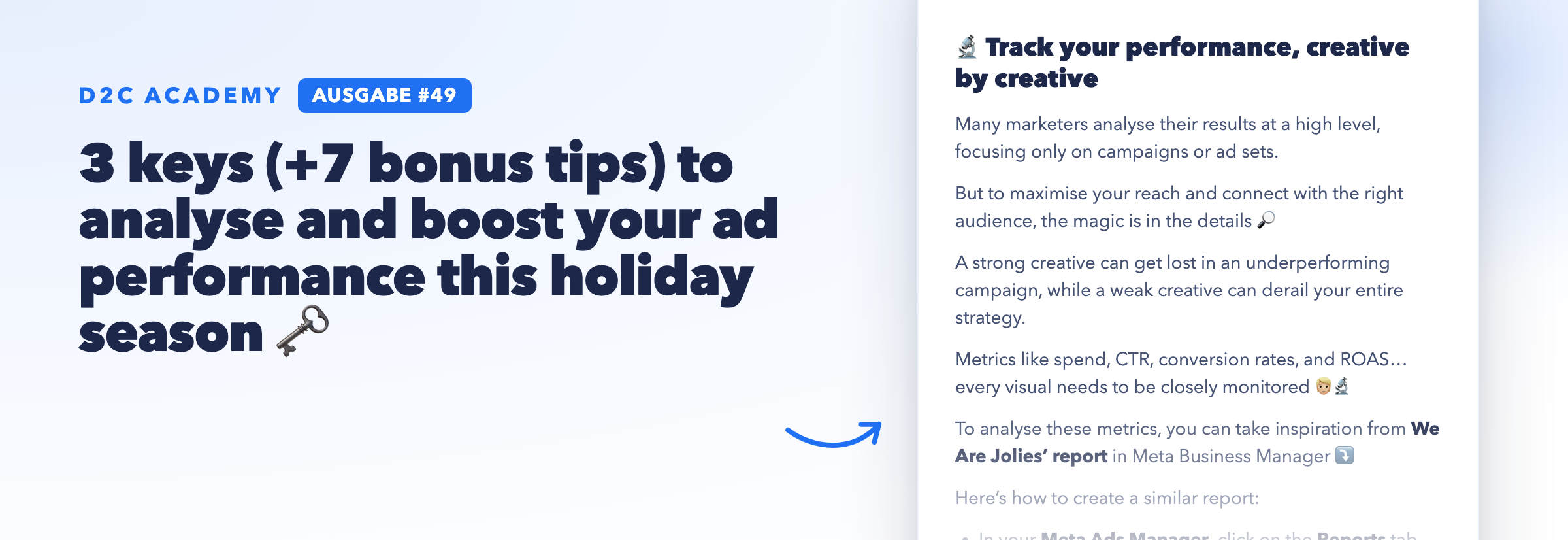 Newsletter #49 - 3 keys (+7 bonus tips) to analyse and boost your ad performance this holiday season 🗝️