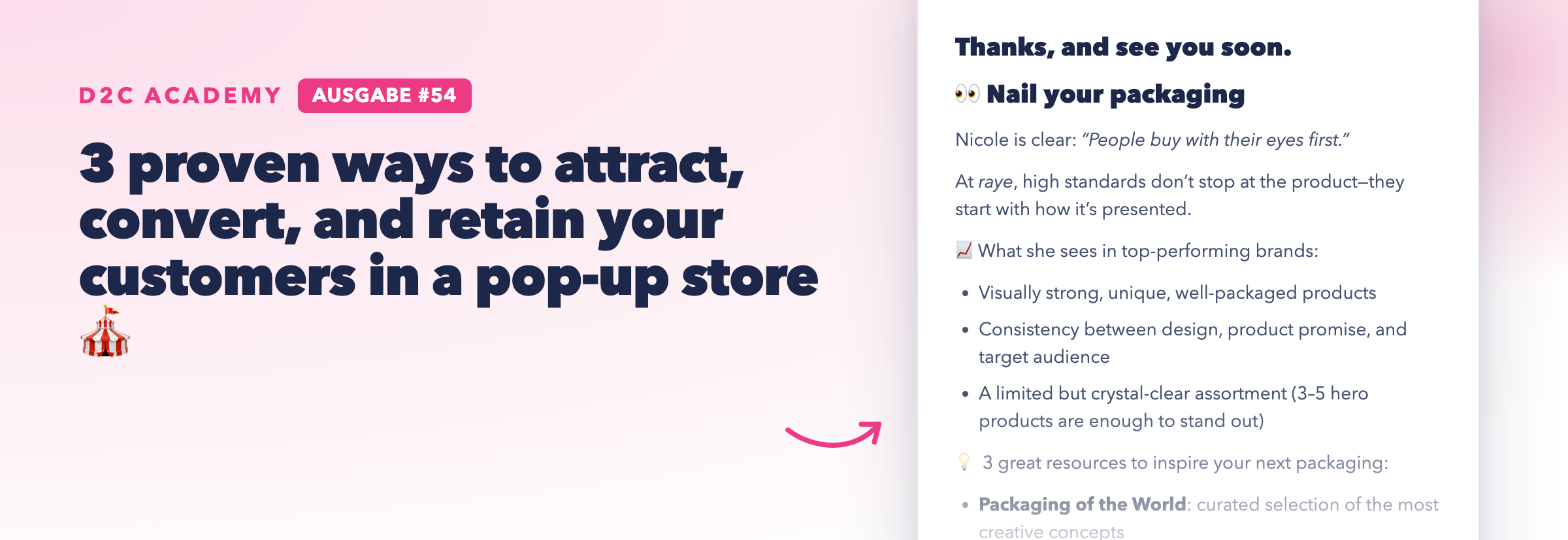 Newsletter #54 - 3 proven ways to attract, convert, and retain your customers in a pop-up store 🎪