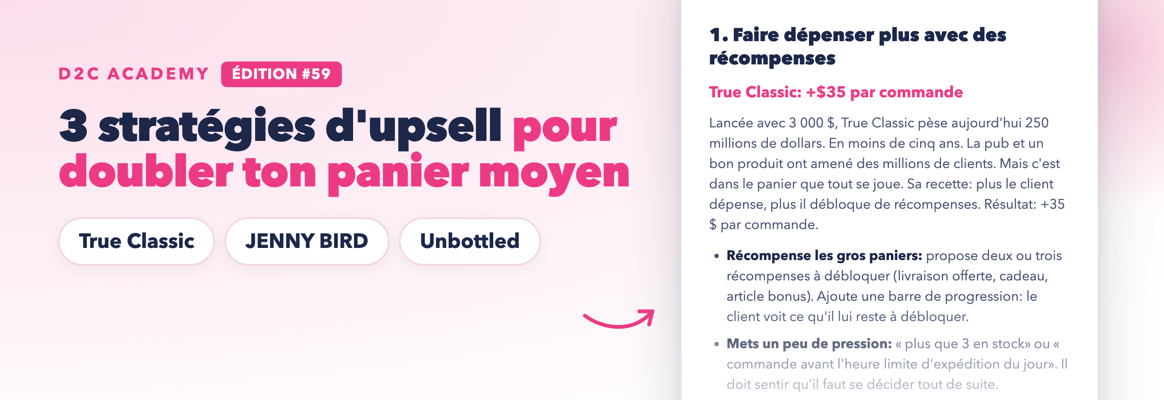 Newsletter #59 - 3 stratégies d'upsell pour doubler ton panier moyen
