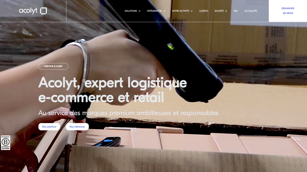 Aperçu du site officiel d'Acolyt