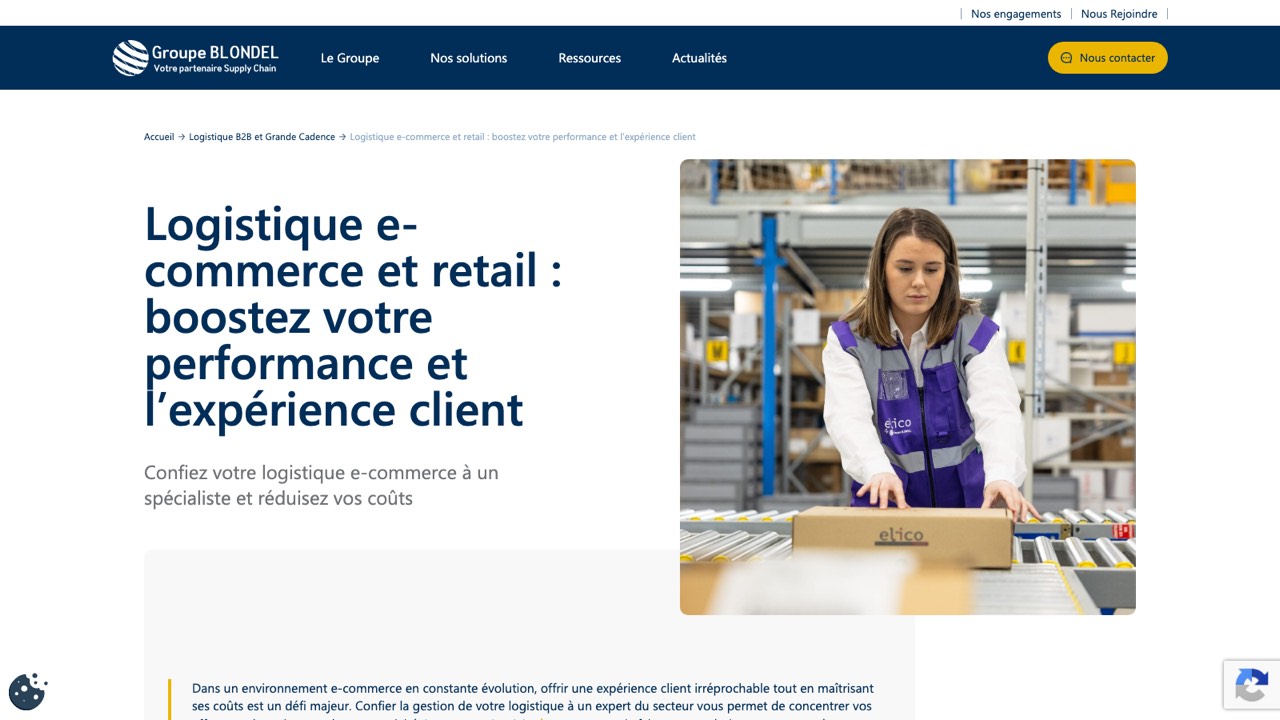 Aperçu du site officiel d'Elico (Groupe Blondel)