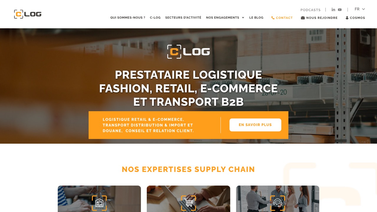 Aperçu du site officiel de C-LOG