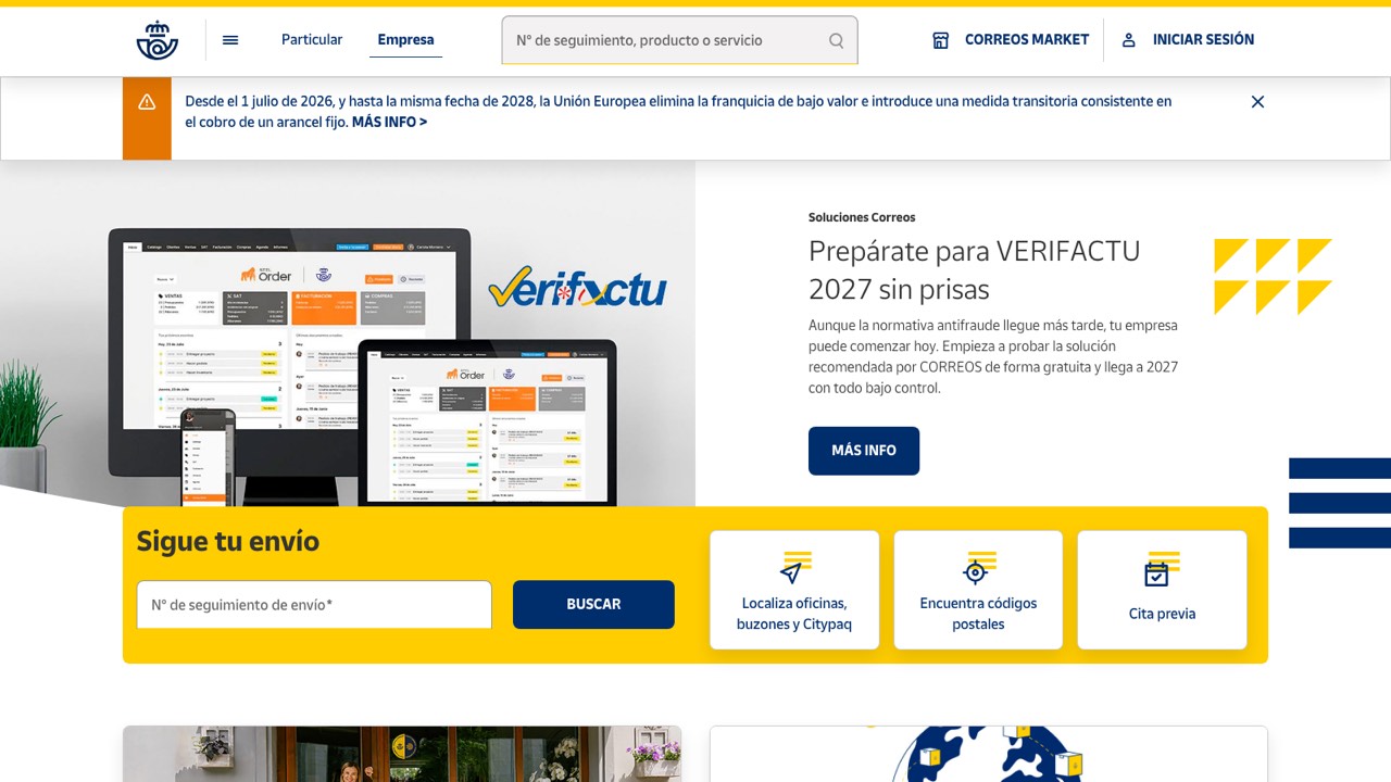 Sitio oficial de Correos