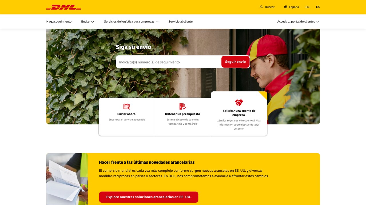 Sitio oficial de DHL Express