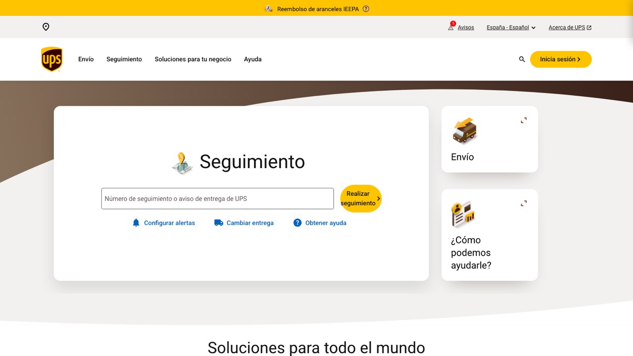 Sitio oficial de UPS