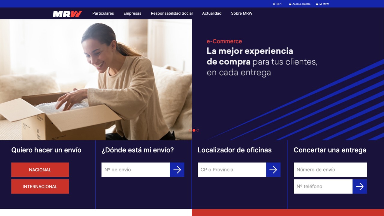 Sitio oficial de MRW
