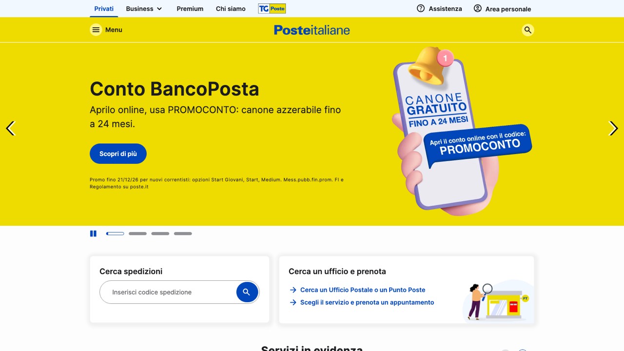Sito ufficiale di Poste Italiane