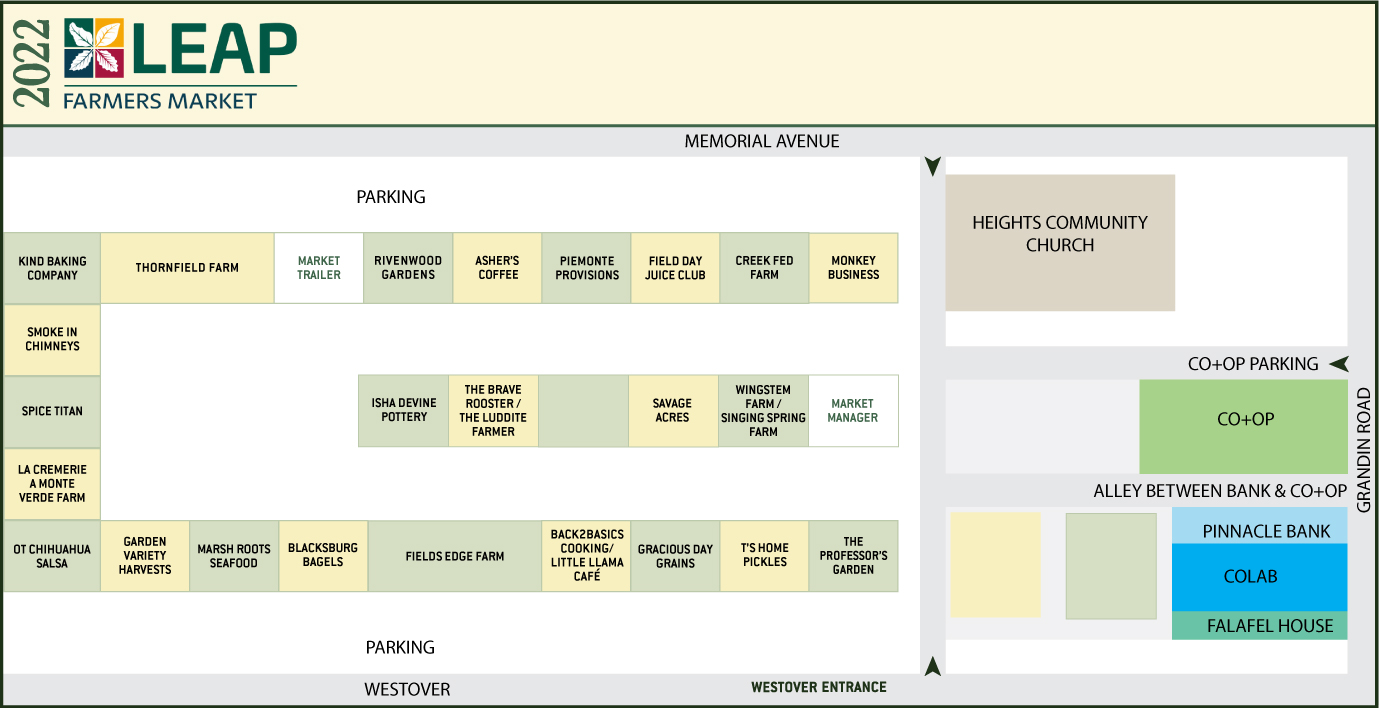 Image of Grandin Farmer's Market Map of Vendors