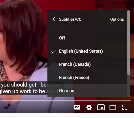 You will now see a list of language choices under Settings > Subtitles/CC