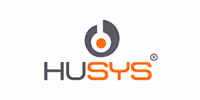 HUSYS company logo with stylized letter B and text 'HUSYS' in gray and orange.