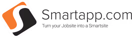 Smartapp.com logo with stylized S icon and tagline 'Turn your Jobsite into a Smartsite'.