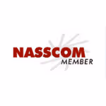 NASSCOM member logo in red and black text with stylized grey arcs.