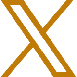 Stylized golden letter X on a white background.