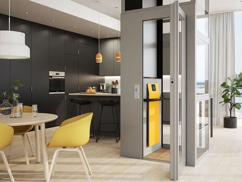 A modern platform lift in a kitchen