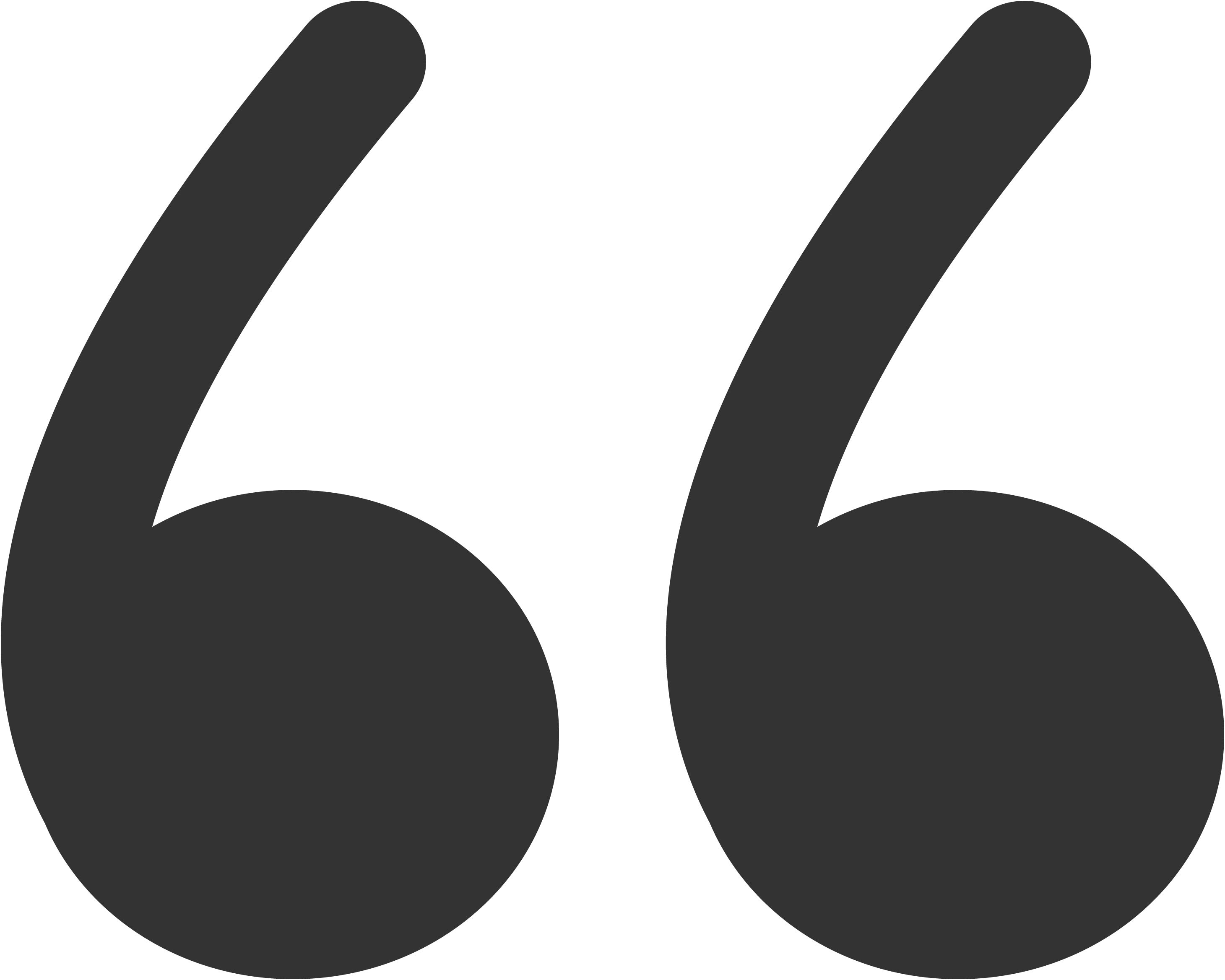 Large black quotation marks symbol on a transparent background.