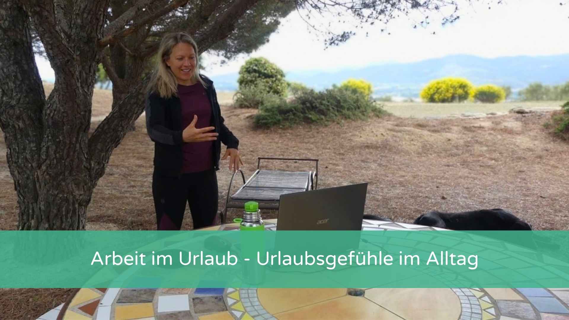 Coaching Situation in virtuellem Meeting in schöner Umgebung in Südfrankreich