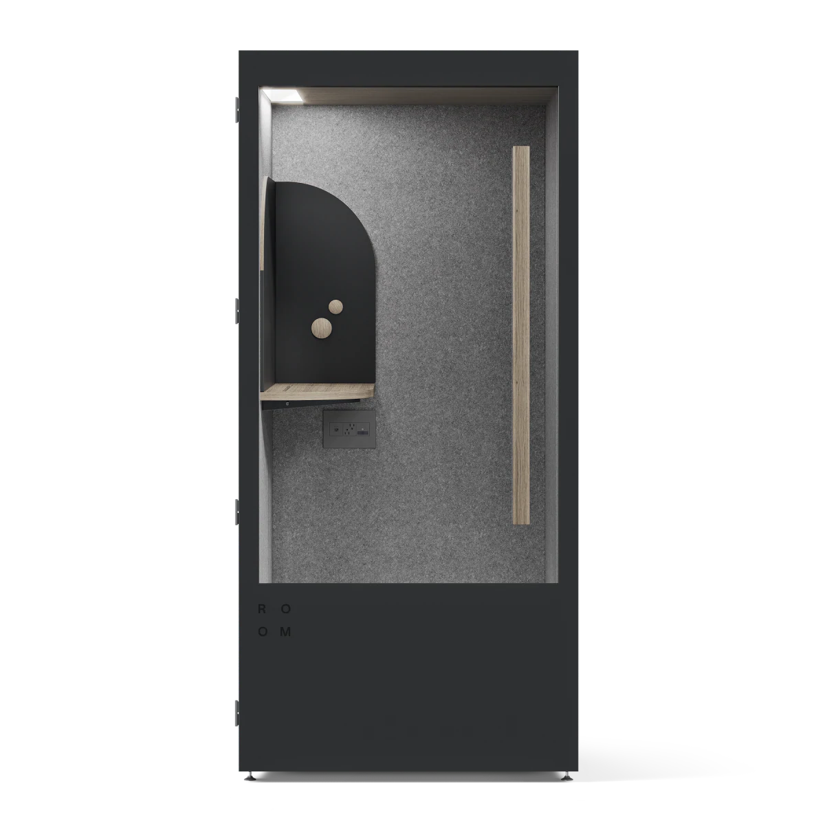 An enclosure for a testimonial video booth for an event rental