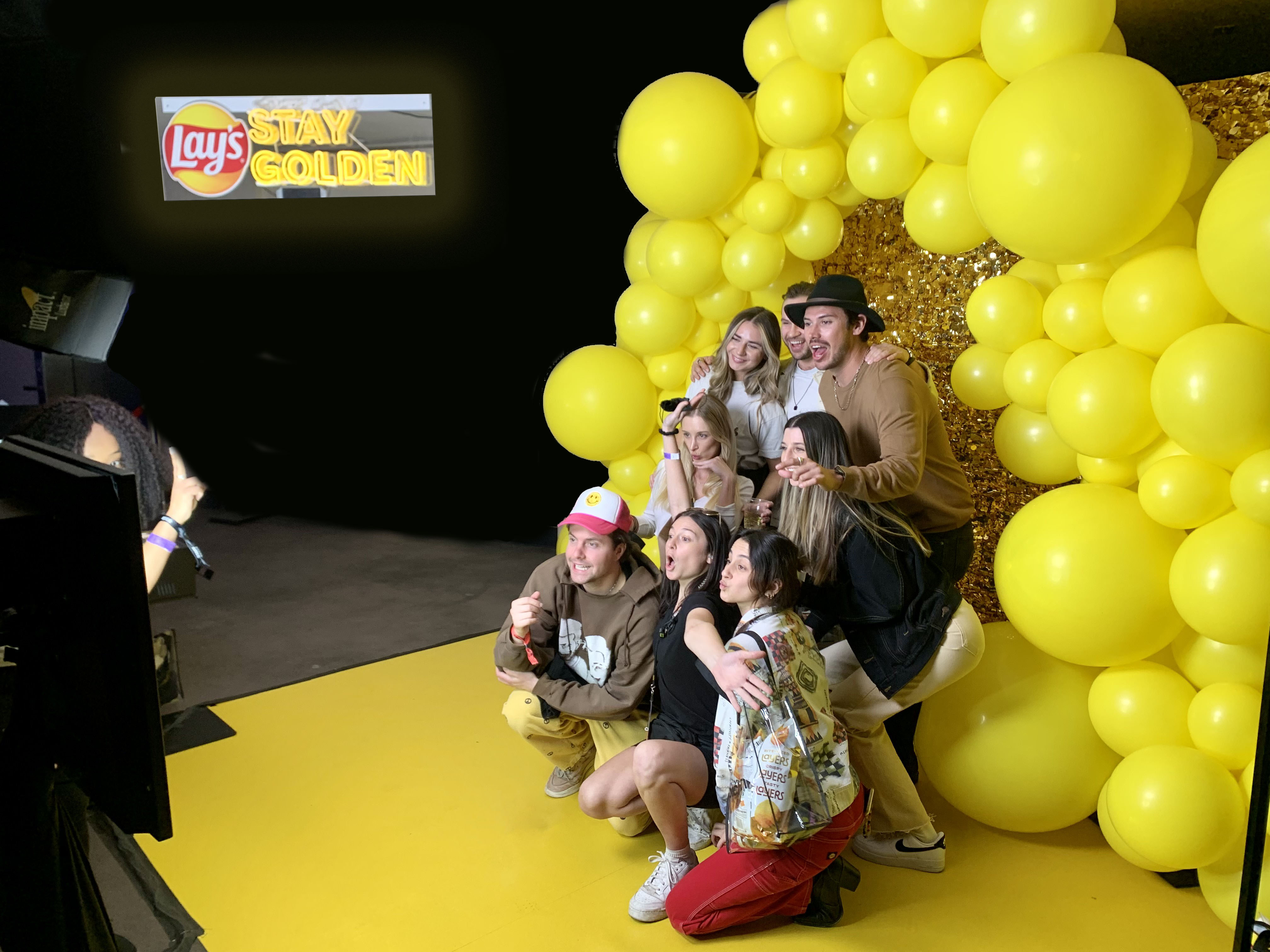 branded balloon neon experiential photo booth moment