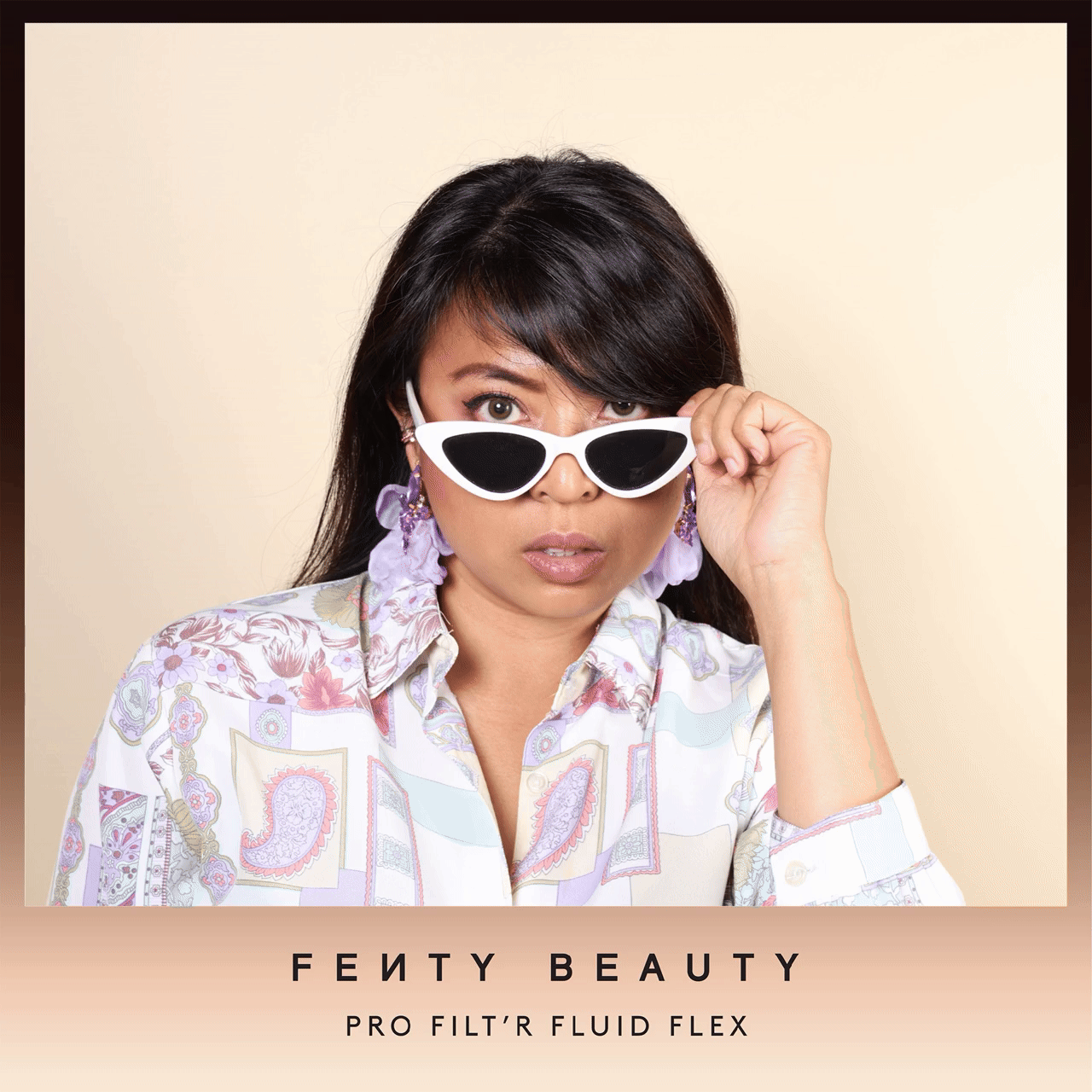Branded animated GIF photo booth takeaway from the Fenty Beauty editorial fashion photo activation