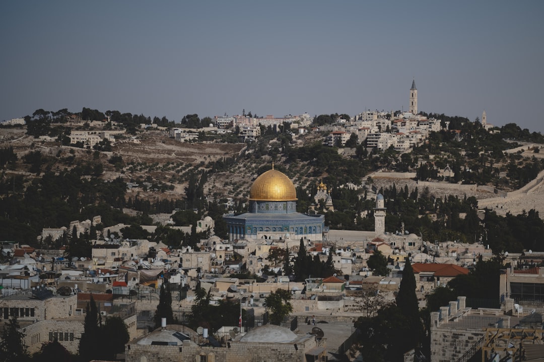 Dome of the Rock, over the skyline of the Old City of Jerusalem.