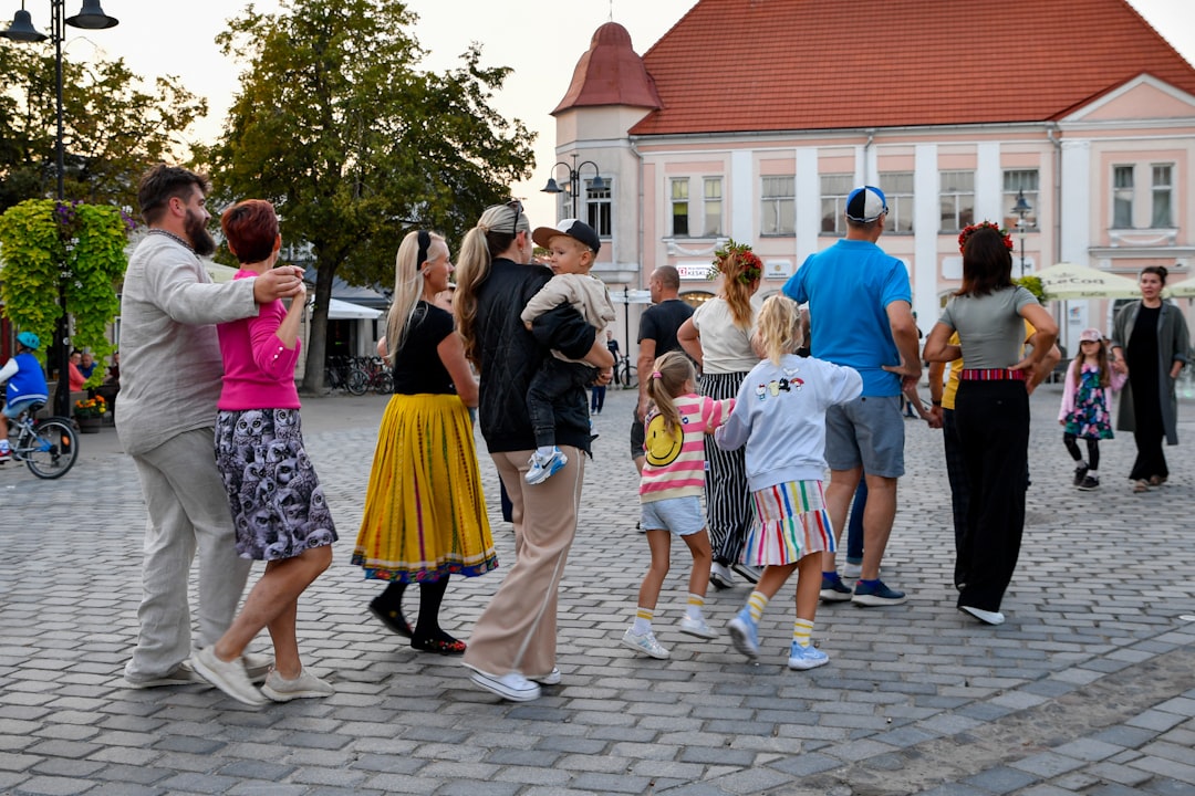 A lively and joyful community dance at the Kuressaare Street Food Festival on Saaremaa island, Eston