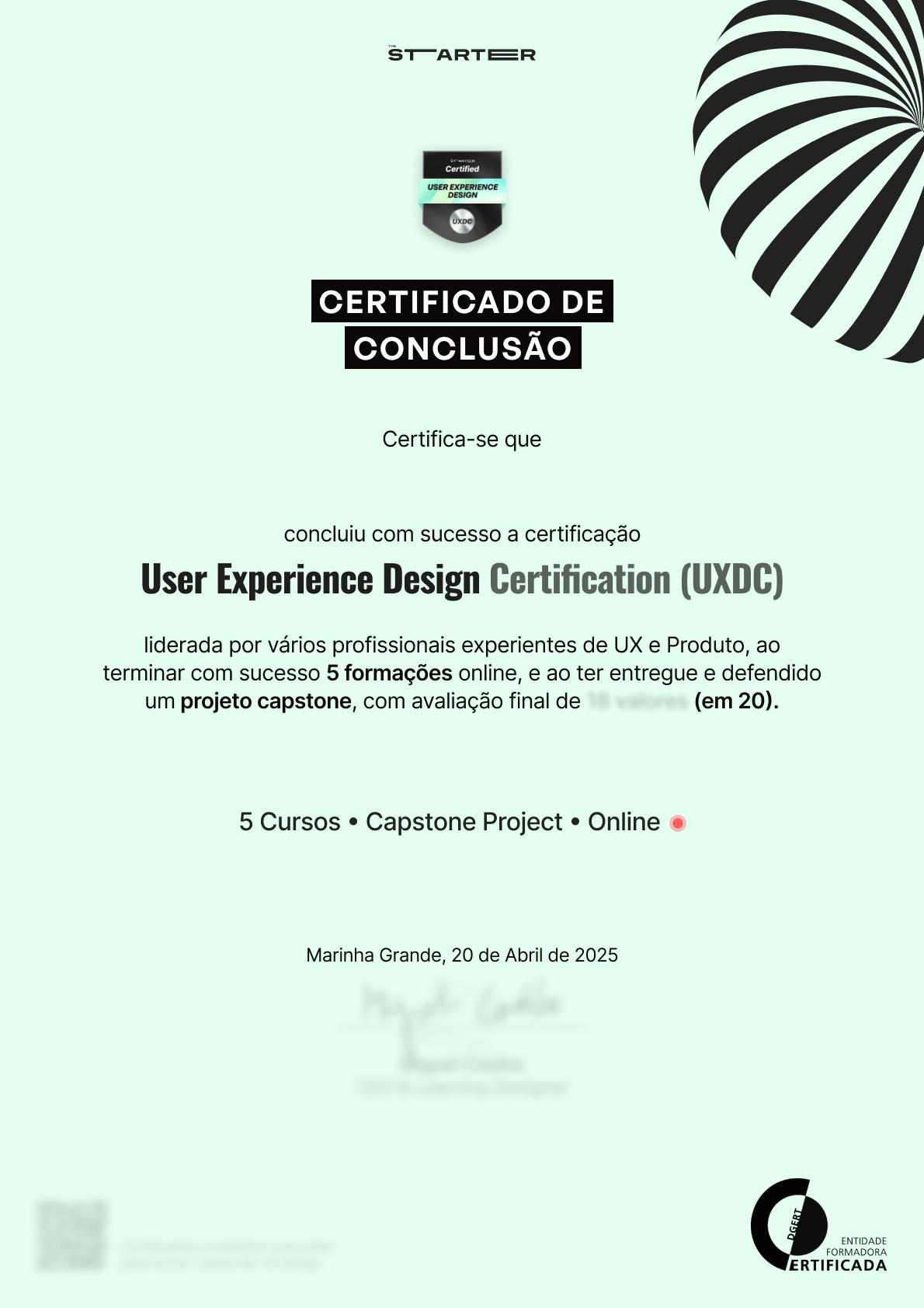 Certificado UXDC, TheStarter