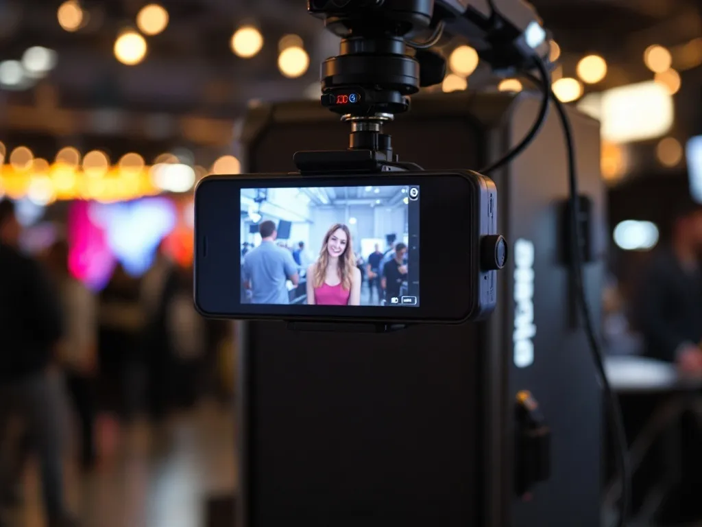 a photo booth at a business event