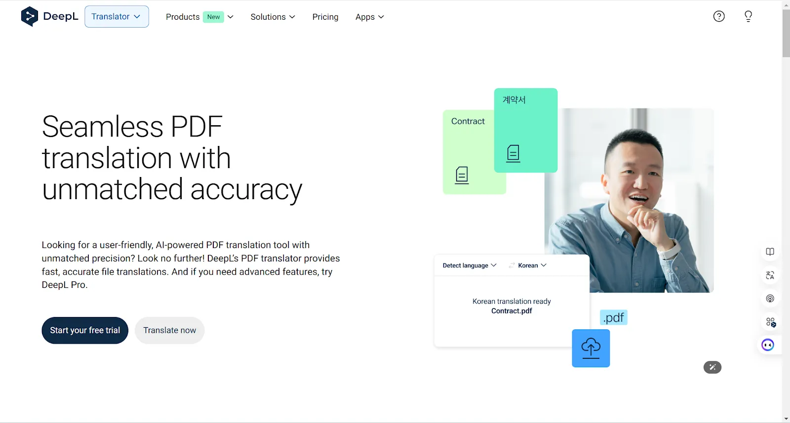 Deepl AI PDF Translating tool
