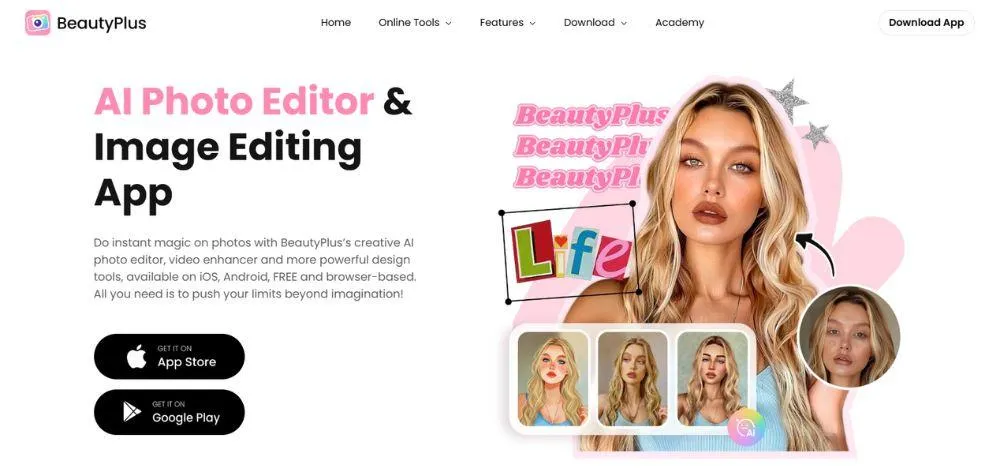 BeautyPlus design and image tool